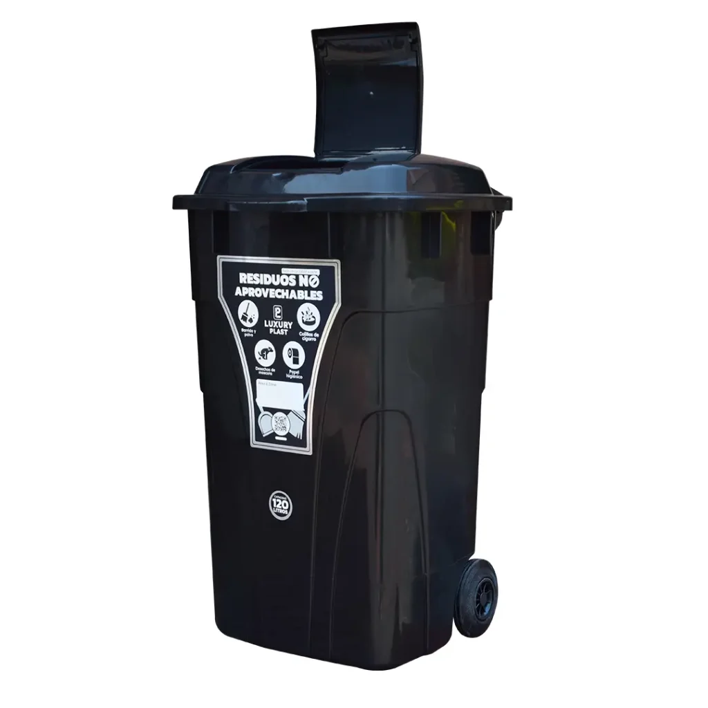 Contenedor de Basura con Ruedas 120 Litros Doble Tapa | Luxury Plast