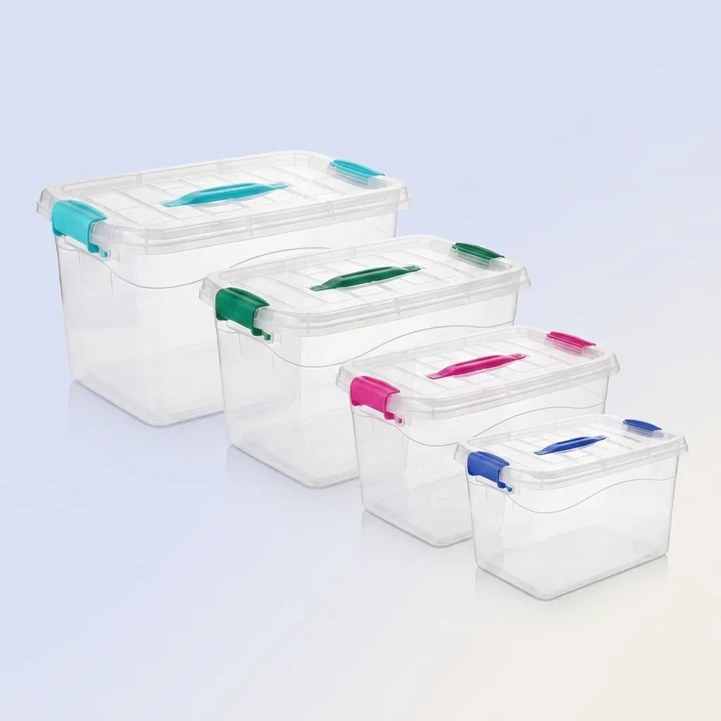 Cajas Organizadoras Transparentes con Tapa y Broches | Luxury