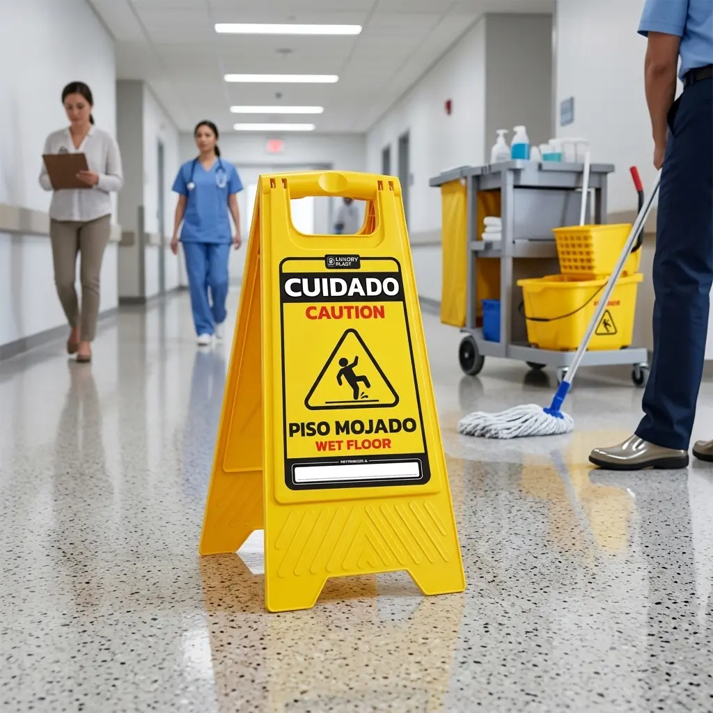 Señal de Piso Mojado Plegable de Seguridad | Luxury Plast
