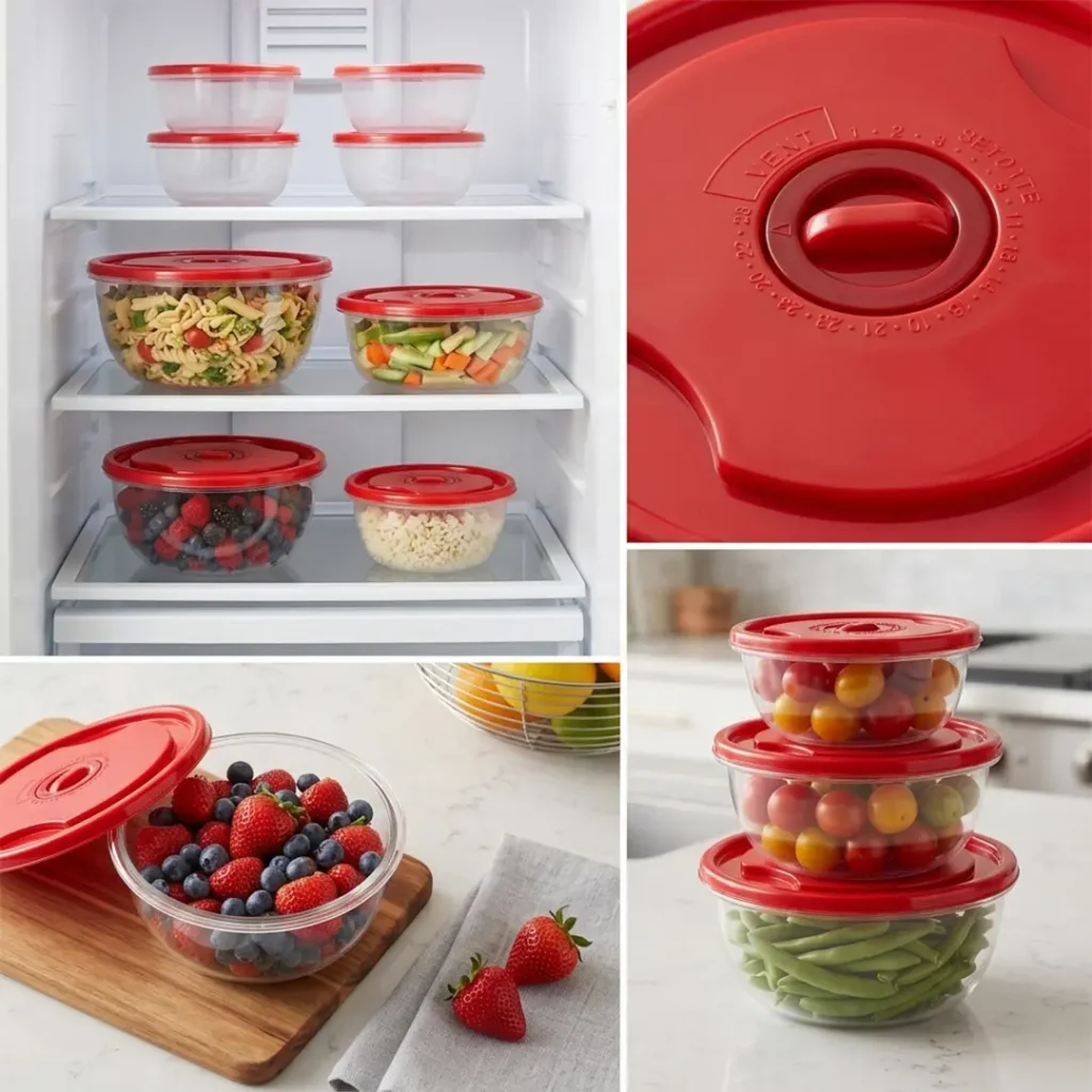 Set x3 de Recipientes Redondos con Tapa | Organizadores para Alimentos Luxury Plast
