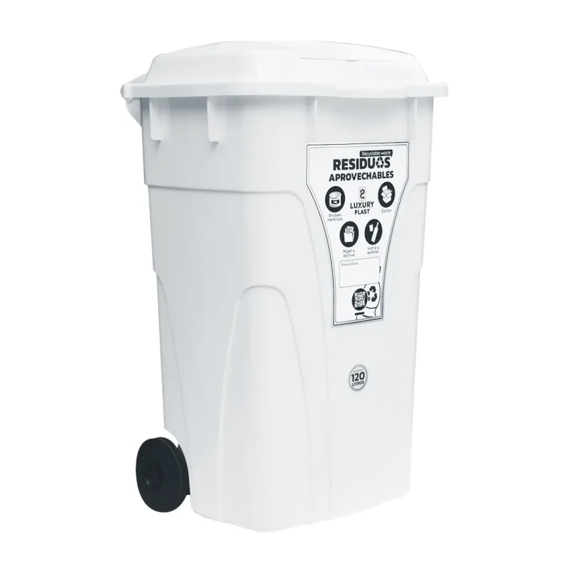 Caneca de basura 120 litros para reciclaje.