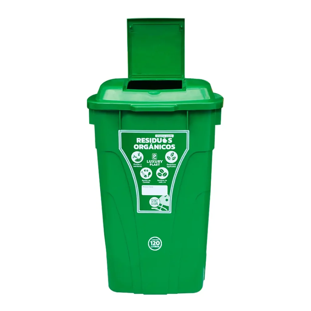 Contenedor de Basura con Ruedas 120 Litros Doble Tapa | Luxury Plast