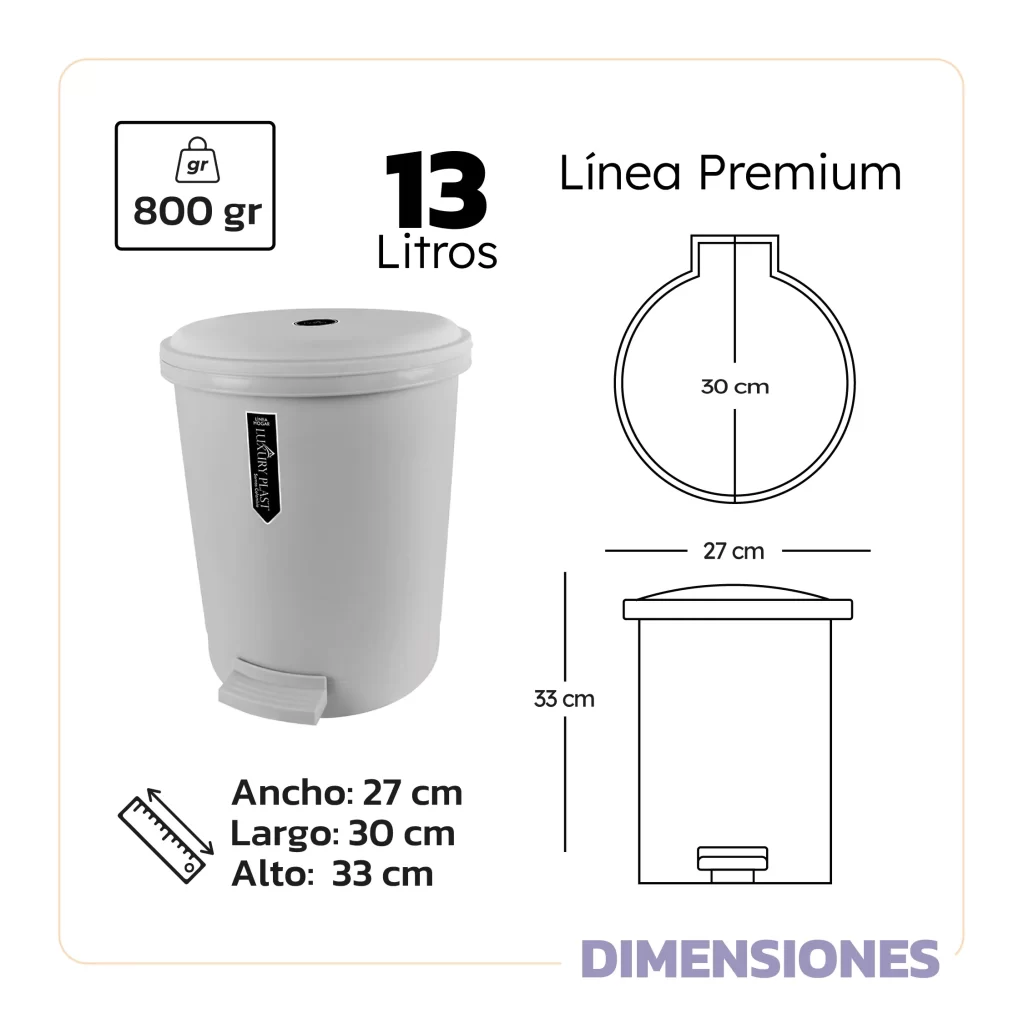 Papelera hogar 13 litros