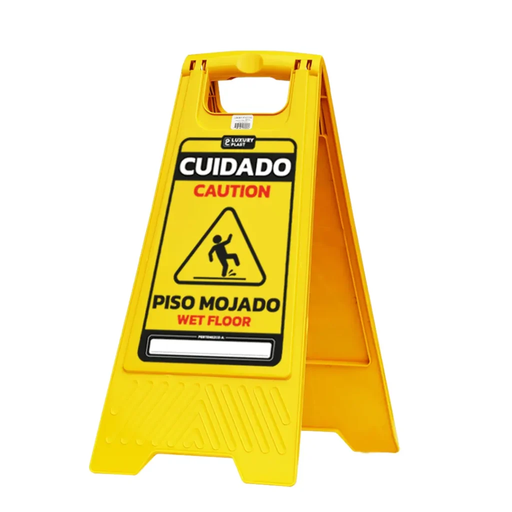 Señal de Piso Mojado Plegable de Seguridad | Luxury Plast