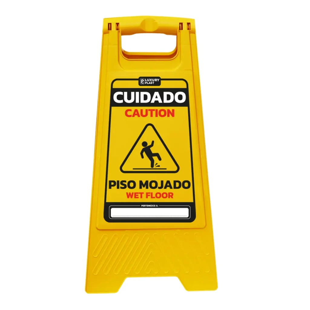 Señal de Piso Mojado Plegable de Seguridad | Luxury Plast