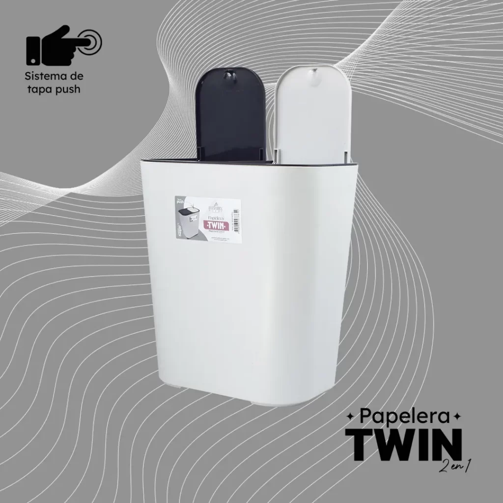 Papelera Twin con doble compartimento – Separación de residuos fácil y práctica