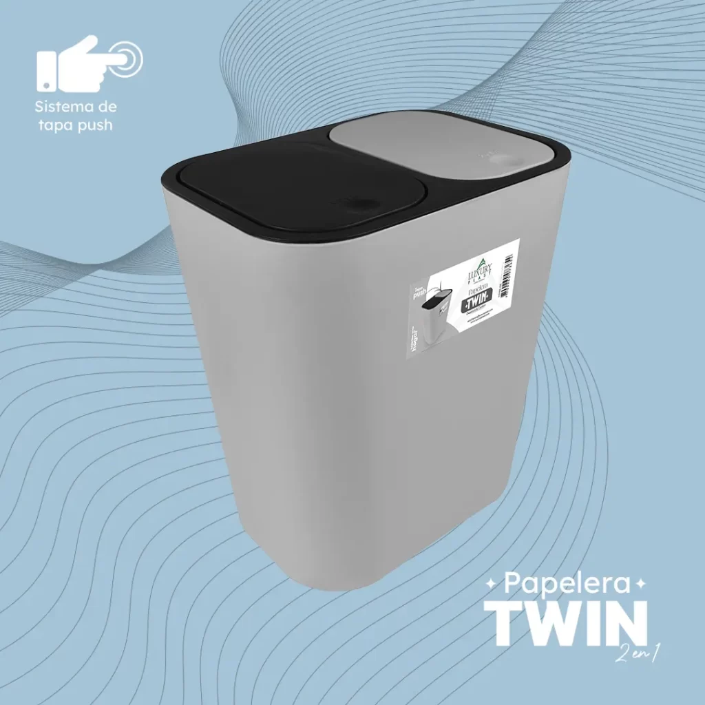 Papelera Twin con doble compartimento – Separación de residuos fácil y práctica