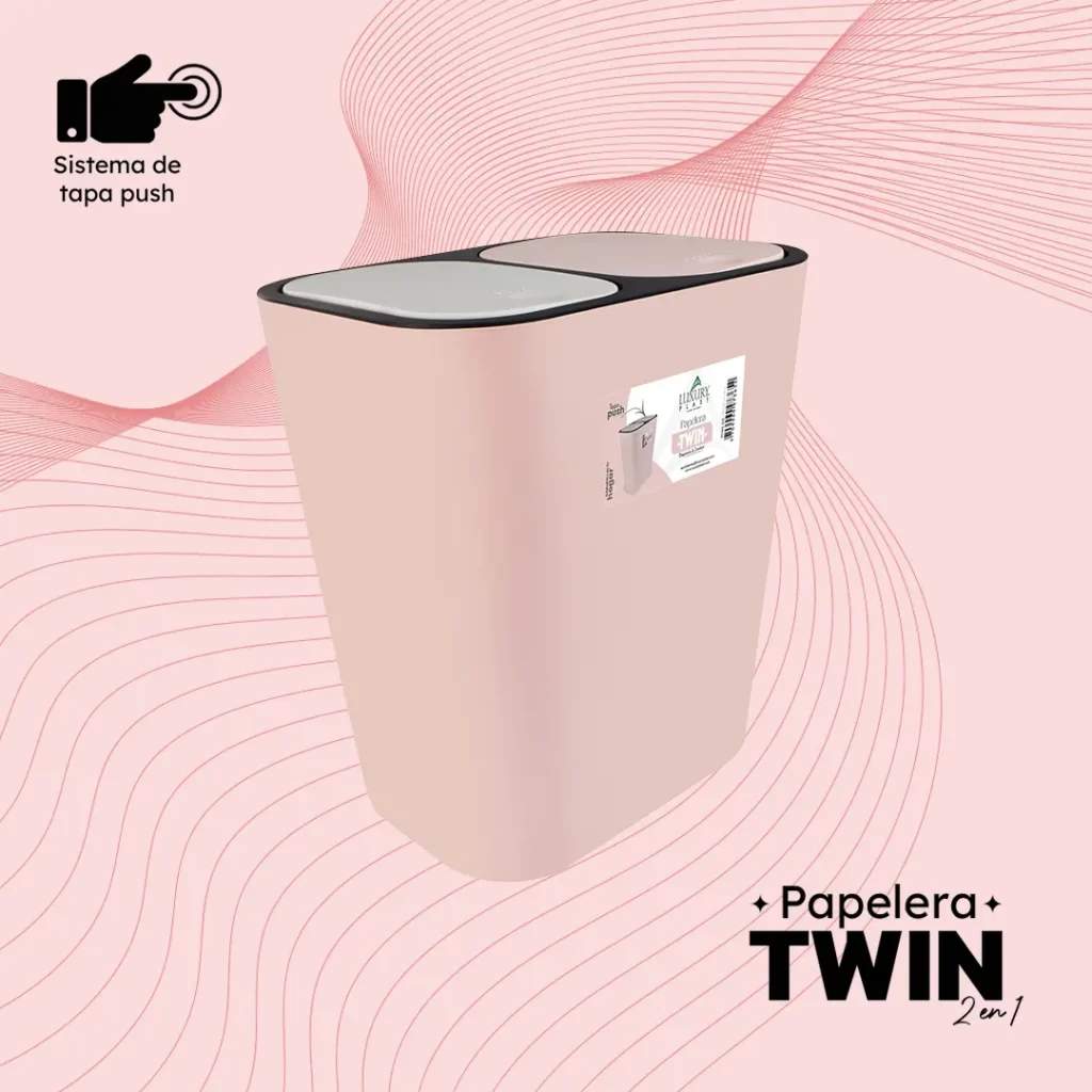 Papelera Twin con doble compartimento – Separación de residuos fácil y práctica