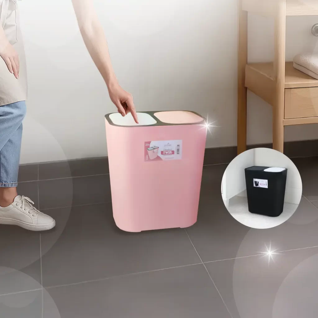 Papelera Twin con doble compartimento – Separación de residuos fácil y práctica
