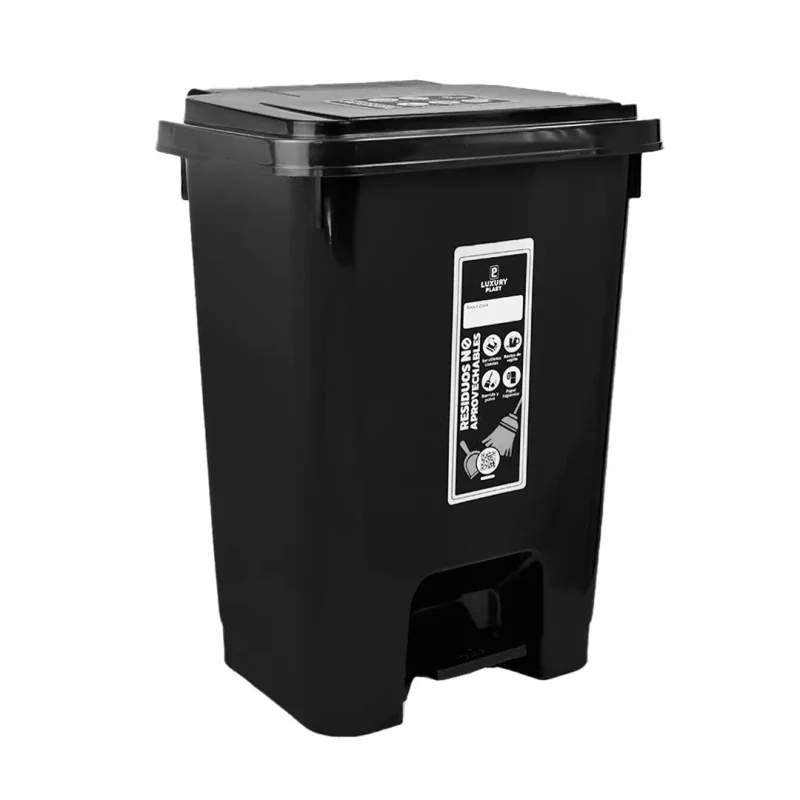 Caneca de Basura 35 Litros con Pedal | Caneca negra no aprovechables
