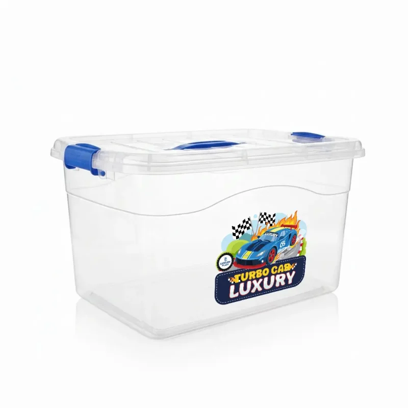 Kit de cajas plásticas organizadoras transparentes 5.5L 10L 17L y 27L
