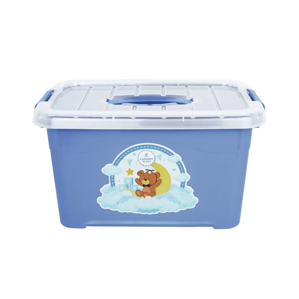 Caja Organizadora para Bebés 10 Litros con Tapa y Broches | Almacenamiento Infantil y Pañales