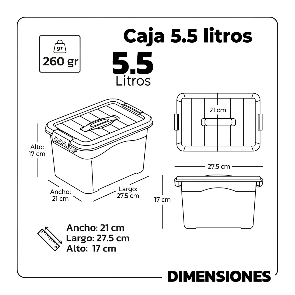 Caja organizadora bebé 5.5 litros MultiBaby | Organizador compacto Luxury Plast