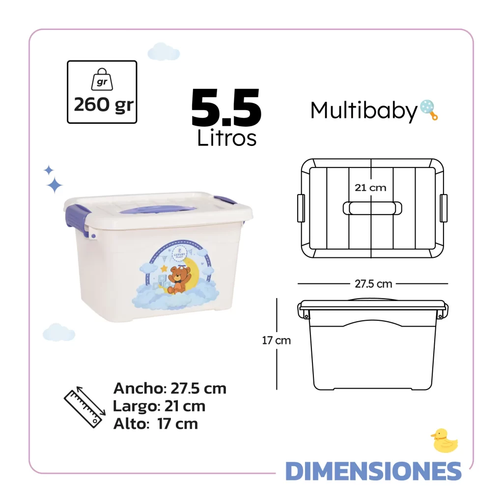 Cajas MultiBaby 5.5L – Organización y protección para los accesorios del bebé