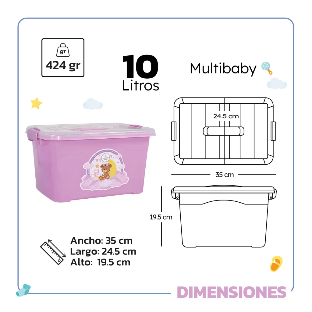 Cajas MultiBaby 10 Litros– Organización perfecta para el cuarto del bebé