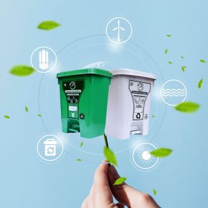 Descubre la papelera inteligente con aura tecnológica, donde la inteligencia artificial revoluciona el reciclaje. Este diseño innovador clasifica residuos automáticamente, optimizando la gestión eco-friendly. ¡Tecnología de vanguardia para un futuro sostenible!