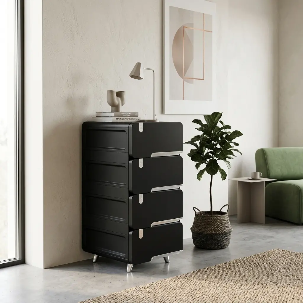 Cajonero Plástico Organizador 4 Cajones Moderno | Mueble Luxury Plast