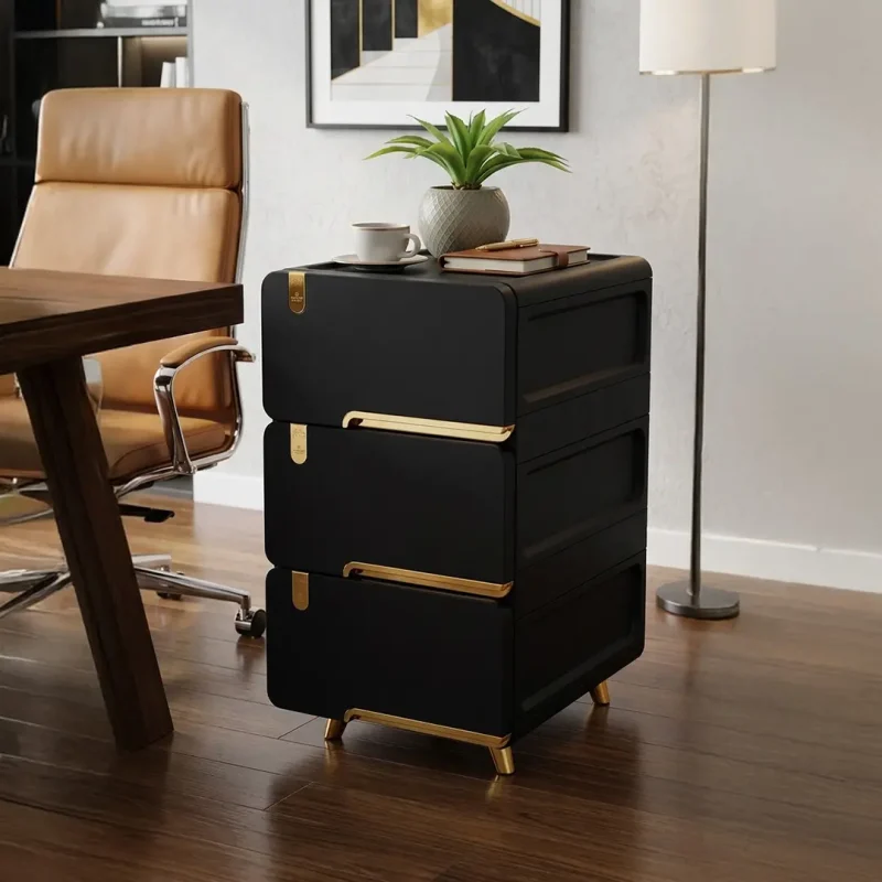 Cajonero compacto de 3 cajones, versátil para hogar, estudio y oficina.
