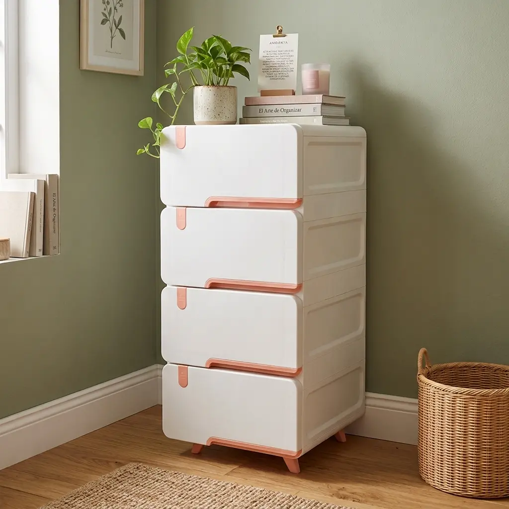 Cajonero Plástico Organizador 4 Cajones Moderno | Mueble Luxury Plast
