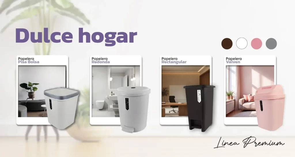 Papeleras Premium de Luxury plast en marcos de fotos combinando perfectamente con los colores de distintos espacios de una forma cálida y amena