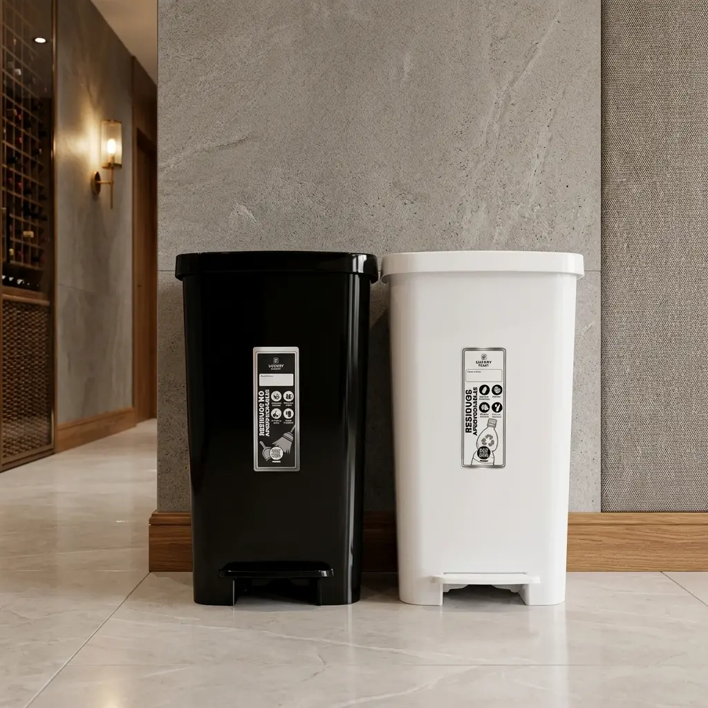 Caneca de Basura 45 Litros con Pedal Material Original | Luxury Plast