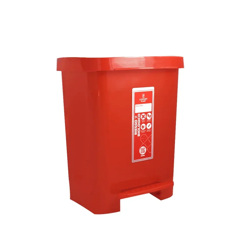 Caneca plástica de 30 litros con pedal y pisa bolsa