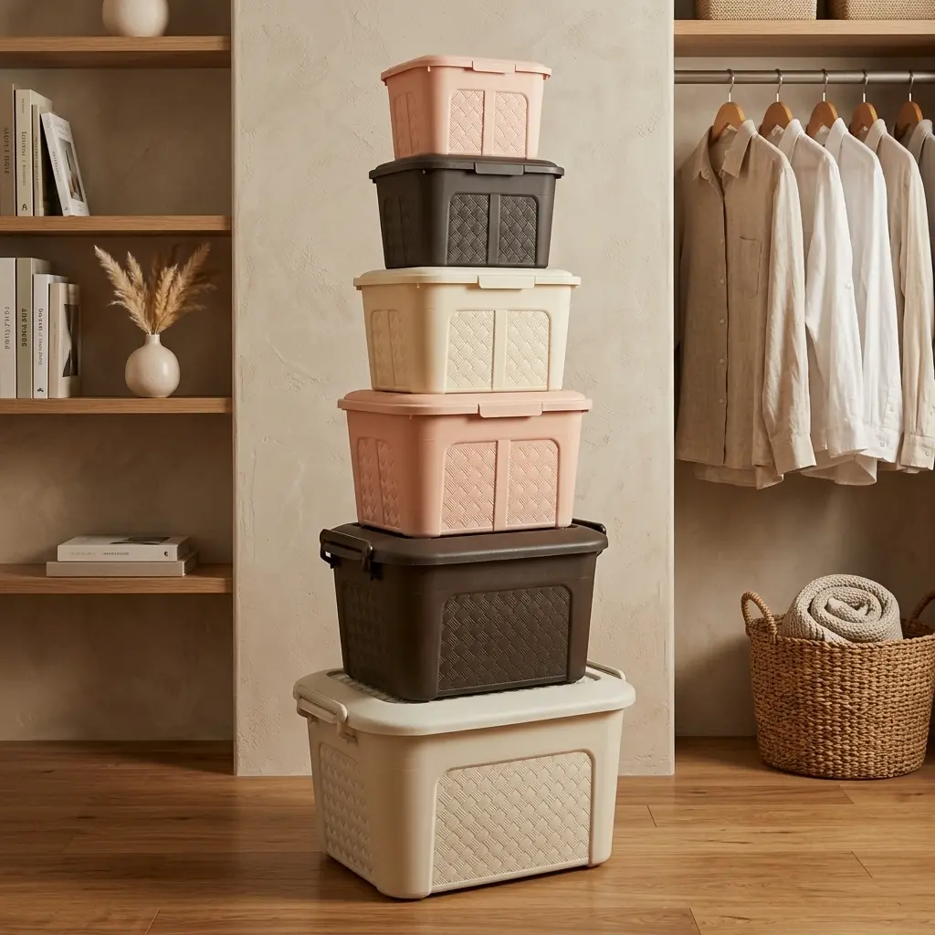 Kit Organizador de Plástico Renacer con Tapa y Broches | Luxury Plast