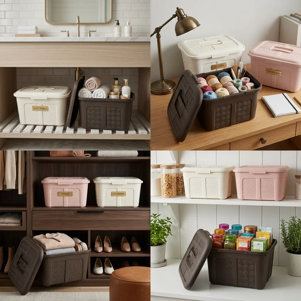 Kit Organizador de Plástico Renacer con Tapa y Broches | Luxury Plast