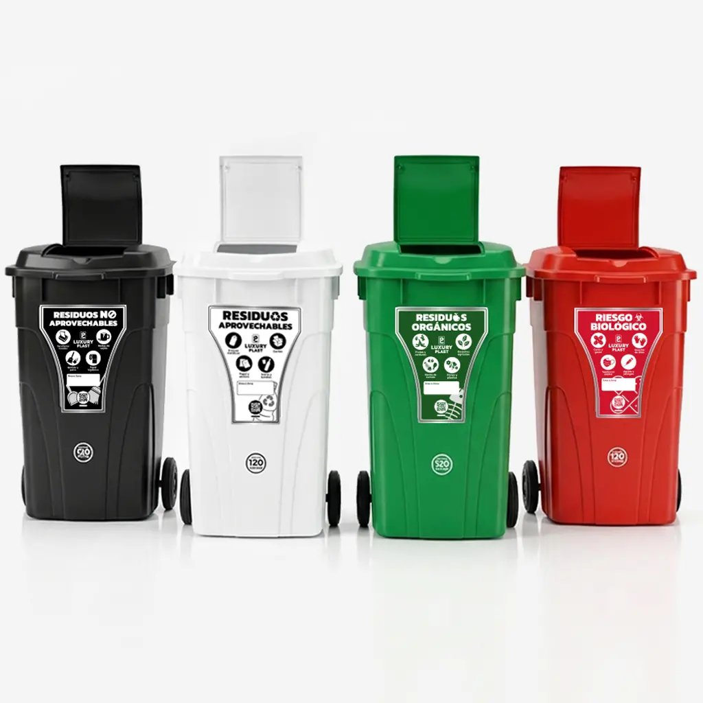 Canecas Plásticas para Basura y Reciclaje-Contenedores para residuos Luxury Plast Colombia