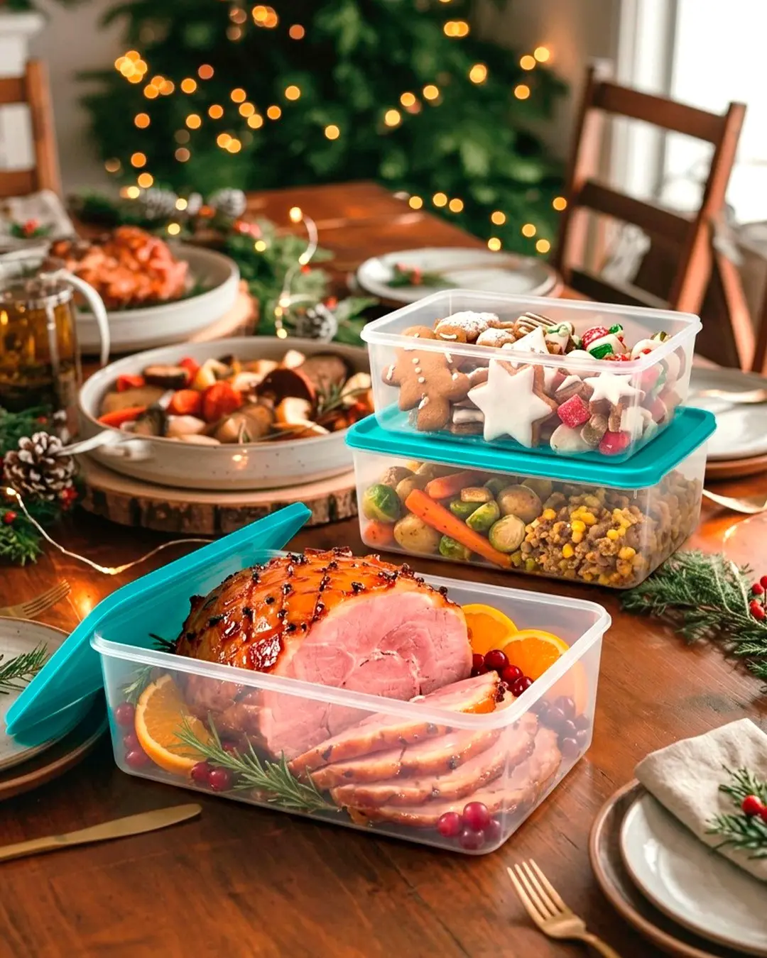 Recipientes plásticos para comida, recetas navideñas